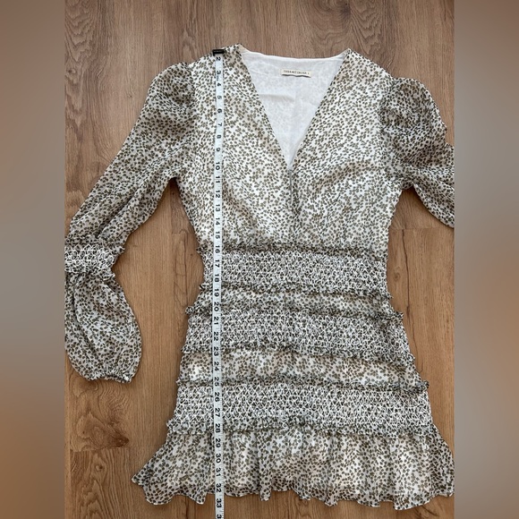 The East Order Smocked Floral Mini Dress Small Boho Long Sleeve Ruffle - Picture 9 of 9